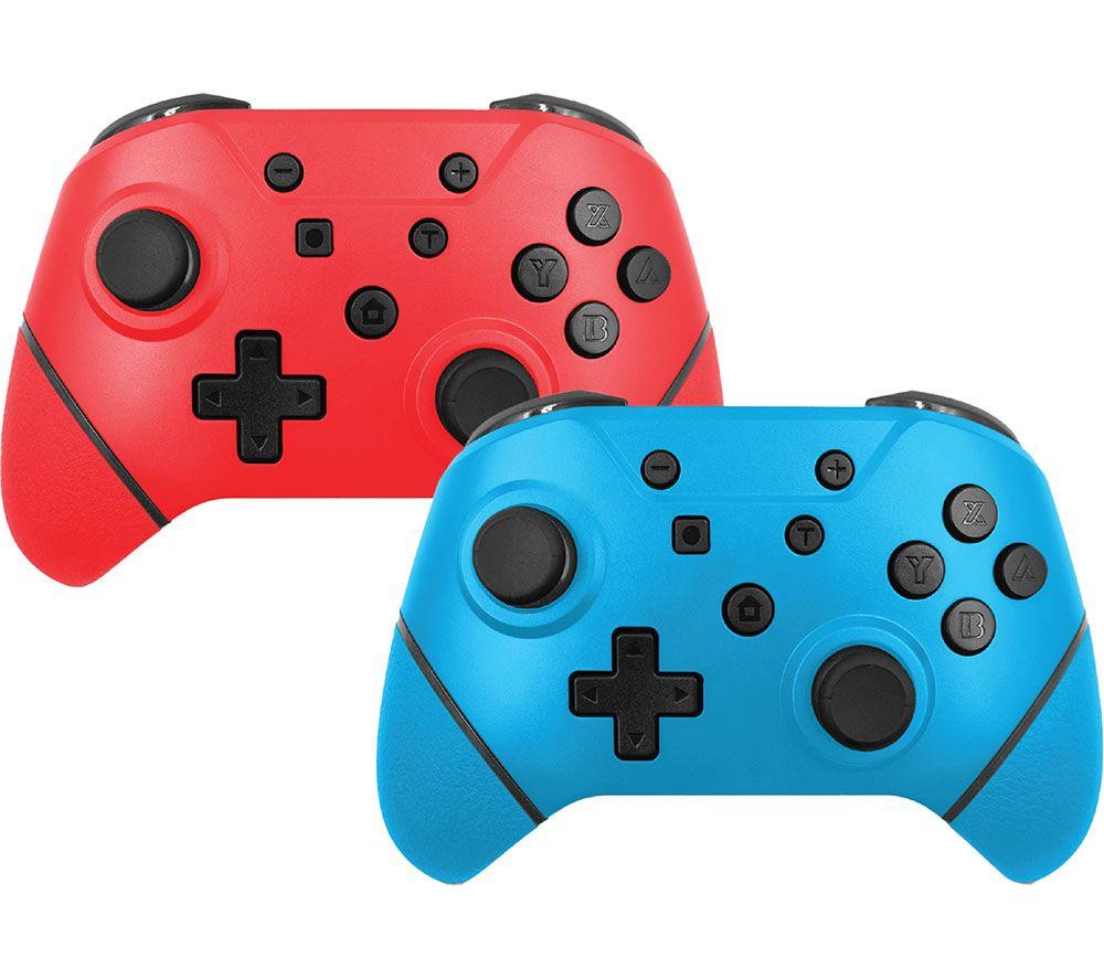 HYPERKIN Armor3 NuChamp Wireless Controller for Nintendo Switch - Red & Blue, Twin Pack
