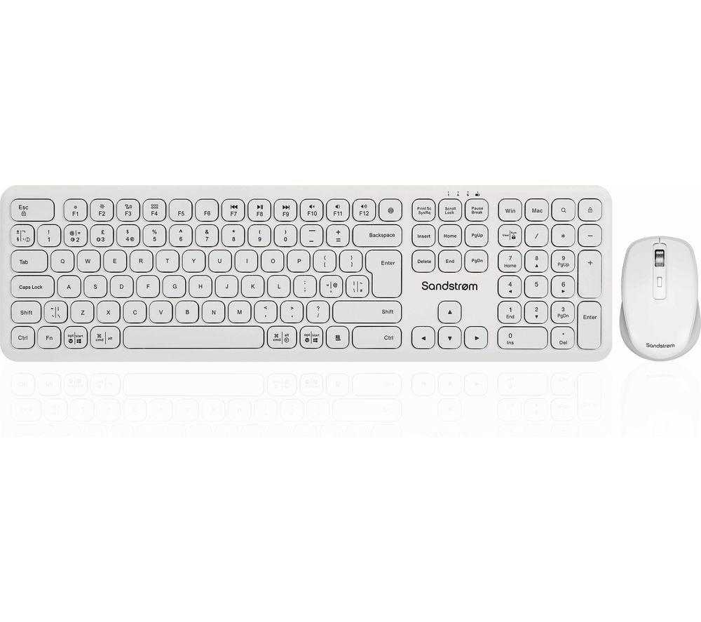 SANDSTROM SWLCSWH25 Wireless Keyboard & Mouse Set - White