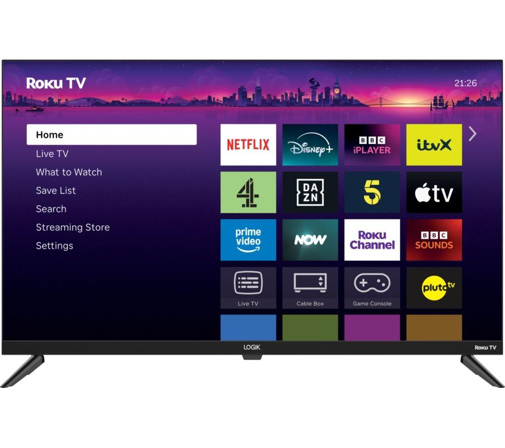 32inch LOGIK L32RHE25 Roku  Smart HD Ready HDR LED TV