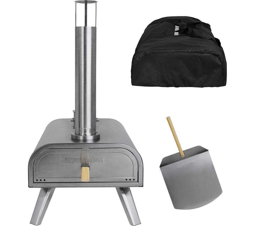 GEORGE FOREMAN GFWPPO2SSPC Wood Pellet Pizza Oven - Stainless Steel
