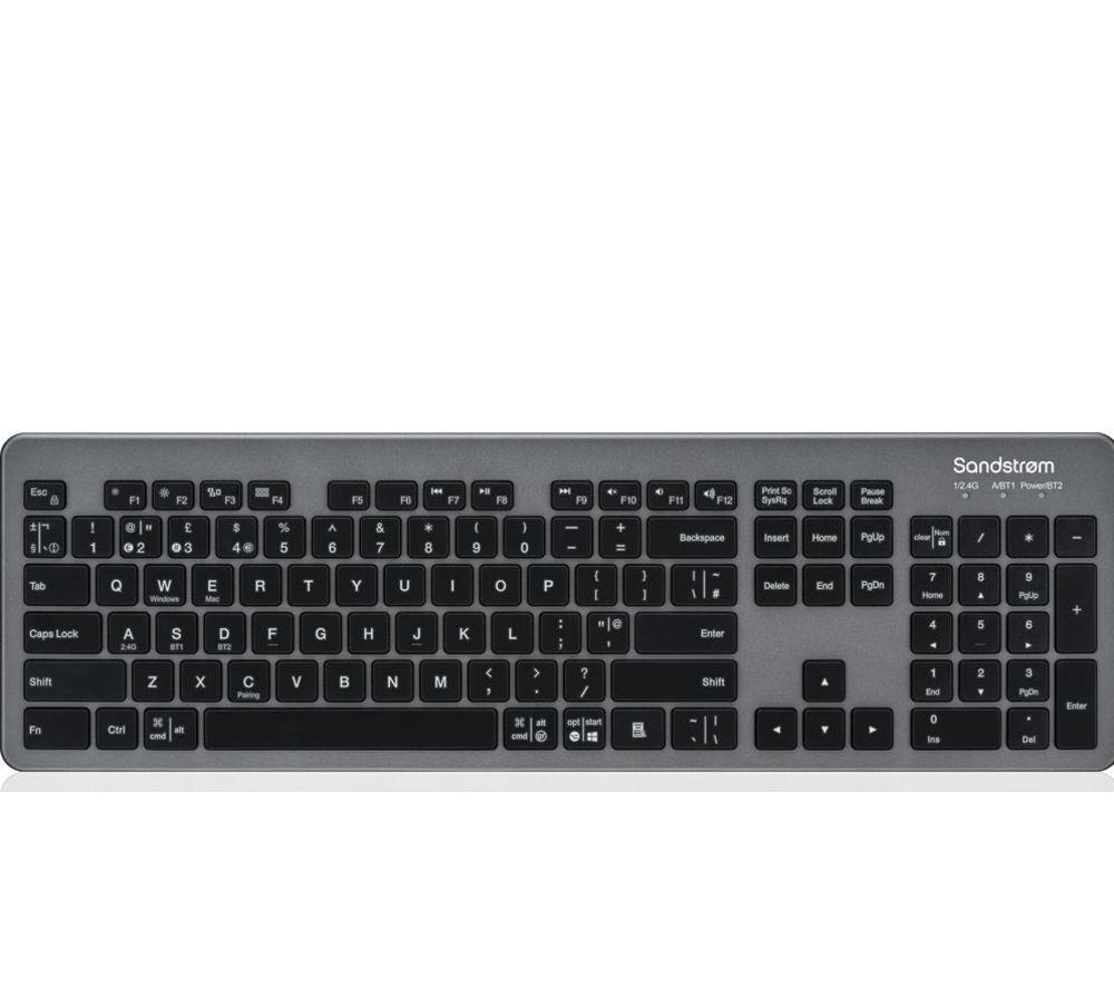 SANDSTROM SDUALKB25 Ultra-slim Wireless Keyboard - Black & Grey