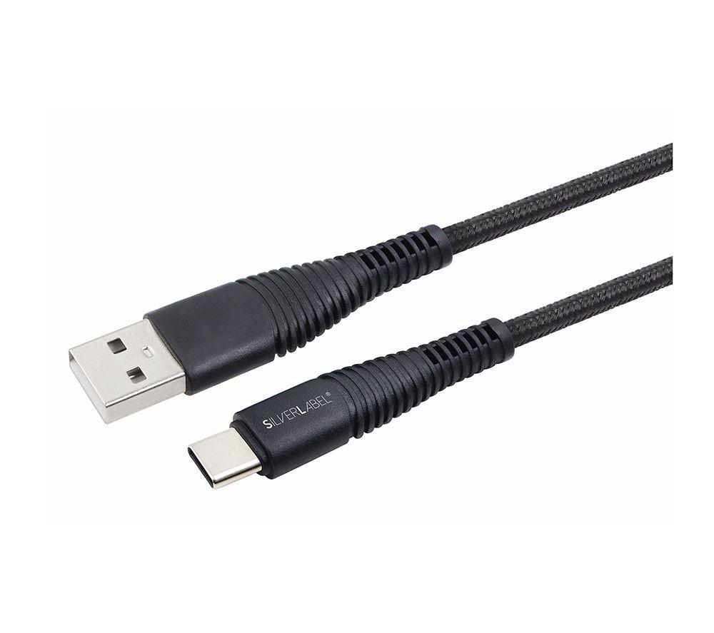 SILVERLABEL Braided USB Type-A to Type-C Cable - 2 m, Black
