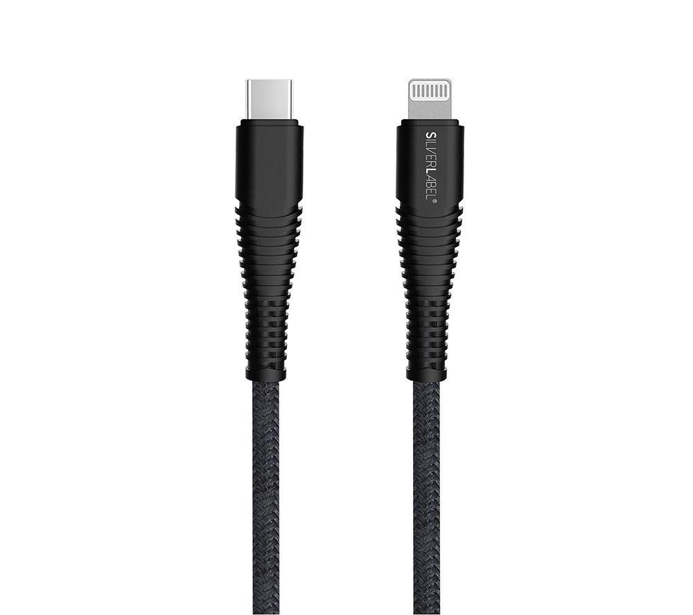 SILVERLABEL Braided USB Type-C to Lightning Cable - 2 m, Black