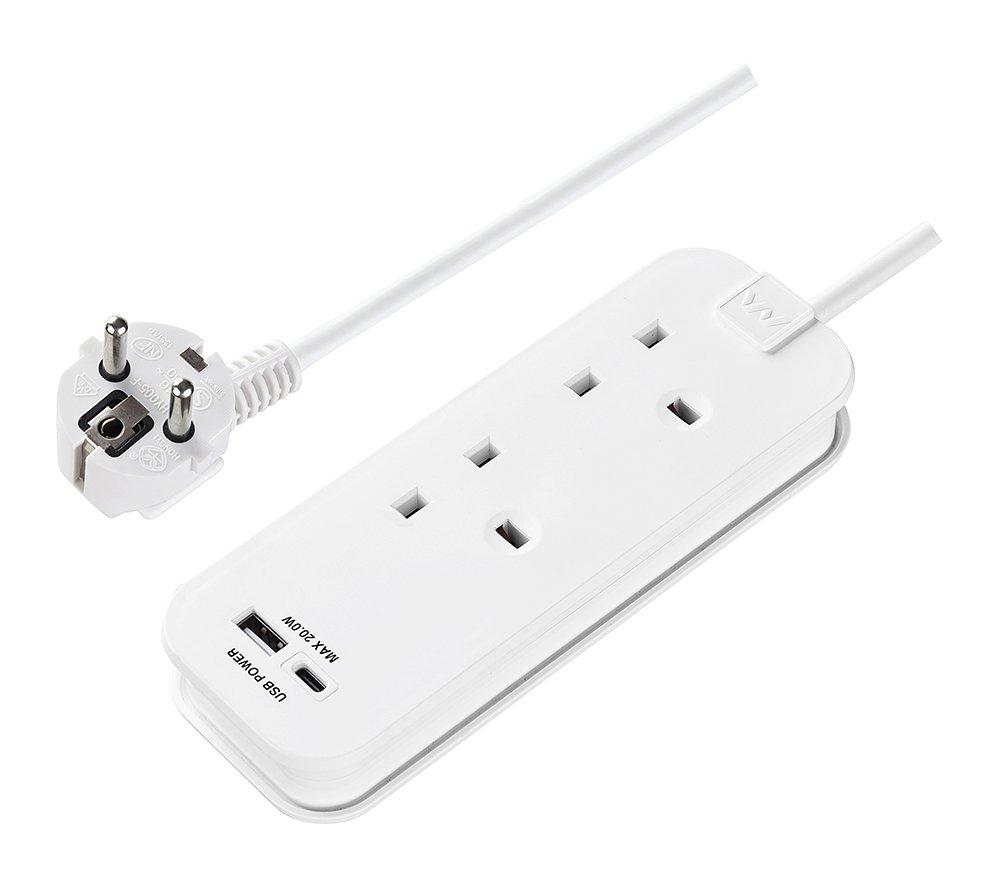 MASTERPLUG TAEUR2UAC20 2-Socket Extension Lead with USB