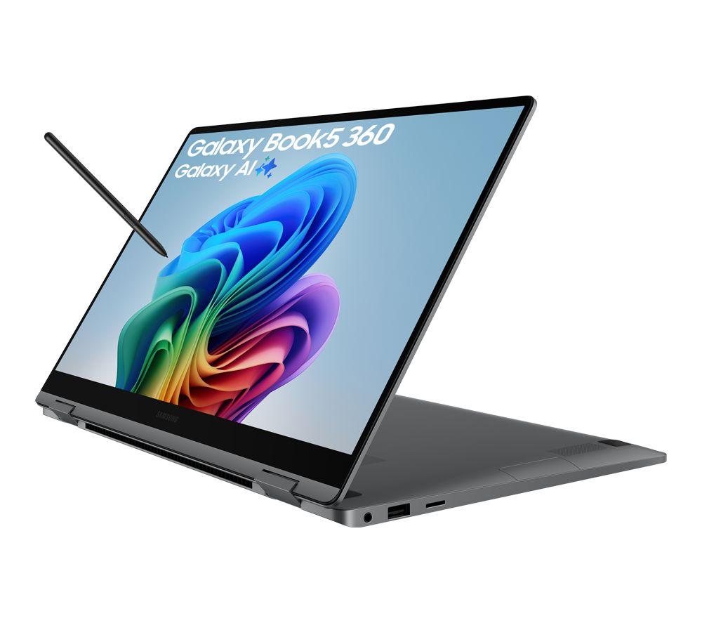 SAMSUNG Galaxy Book5 360 15.6inch 2 in 1 Laptop, Copilot PC - Intel®Core  Ultra 7, 512 GB SSD, Grey