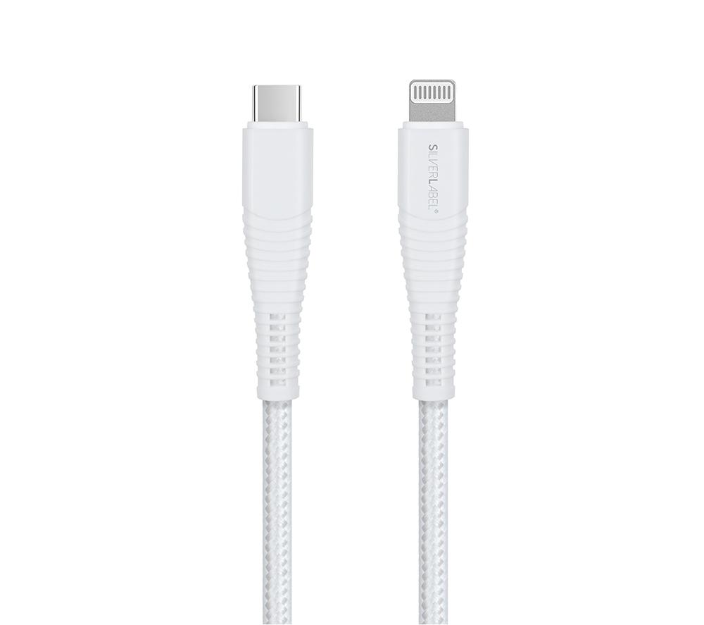 SILVERLABEL Braided USB Type-C to Lightning Cable - 2 m, White