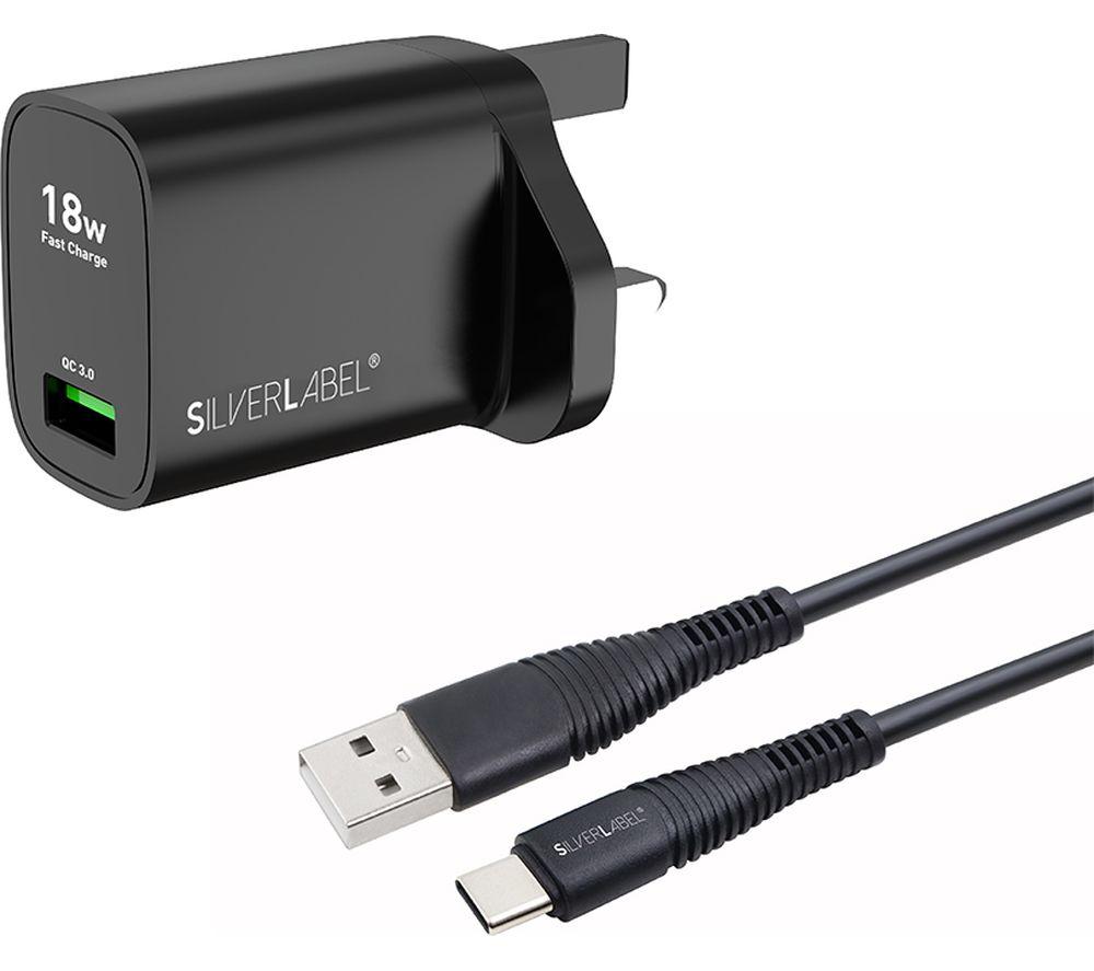 SILVERLABEL 30311SL10 18 W Universal USB Charger & USB Type-C Cable Bundle