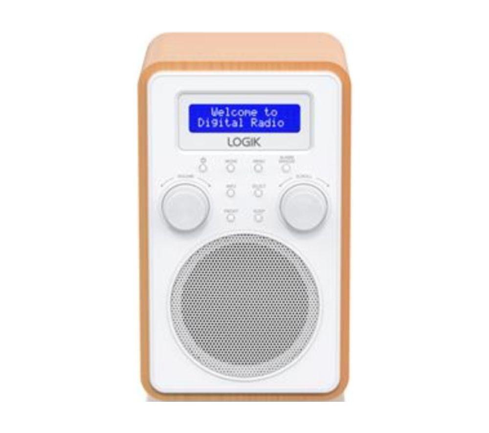 LOGIK L60DAB25 Portable DAB  Radio - White & Woodgrain