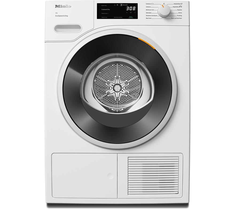 MIELE EcoSpeed T1 TWC640WP WiFi-enabled 8 kg Heat Pump Tumble Dryer - White