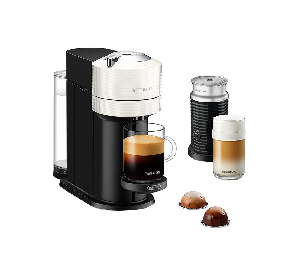 NESPRESSO by De'Longhi Vertuo Next Barista Bundle ENV120.WAE Coffee Machine - Black & White