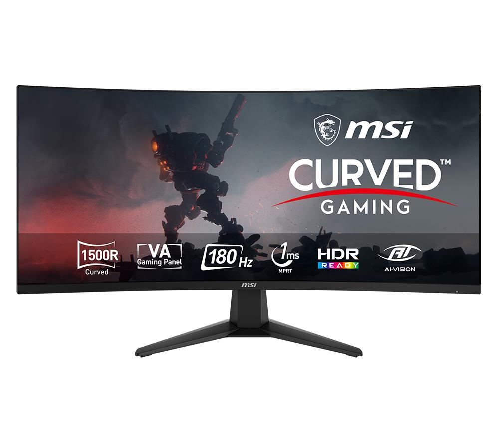 MSI MAG 346CQ Ultra Wide Quad HD 34  Curved VA Gaming Monitor - Black