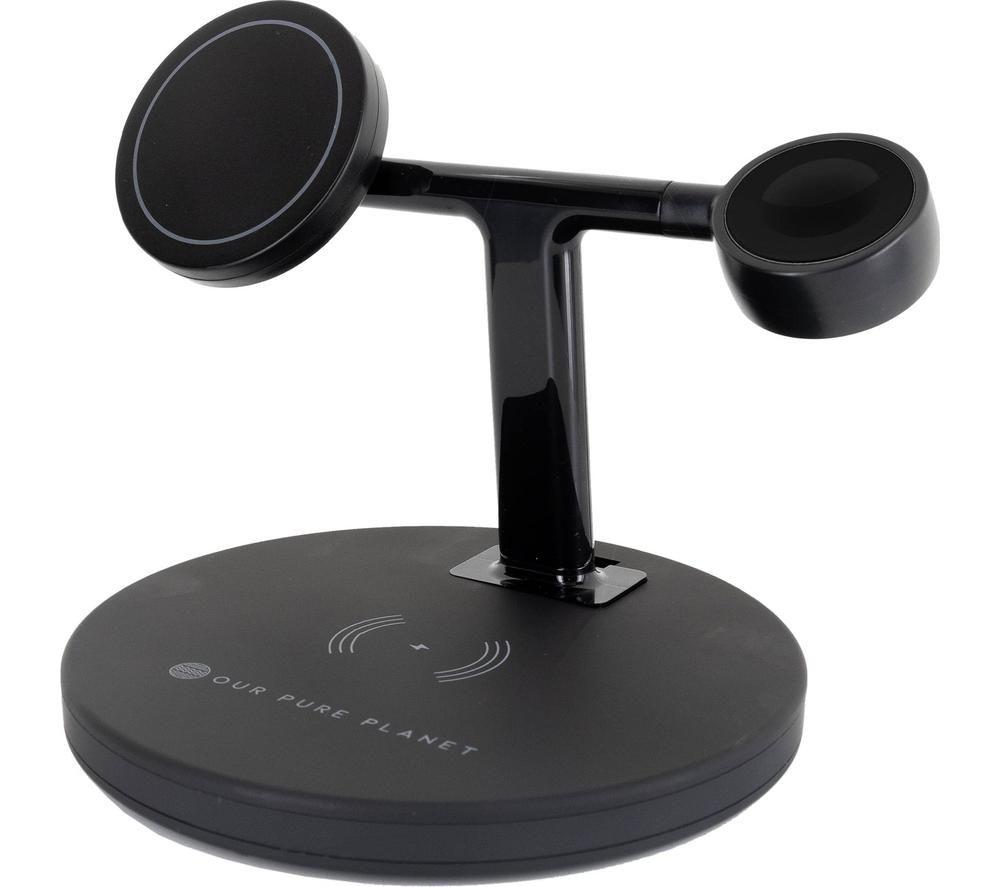 OUR PURE PLANET OPP128 3-in-1 Wireless Charging Stand - Black