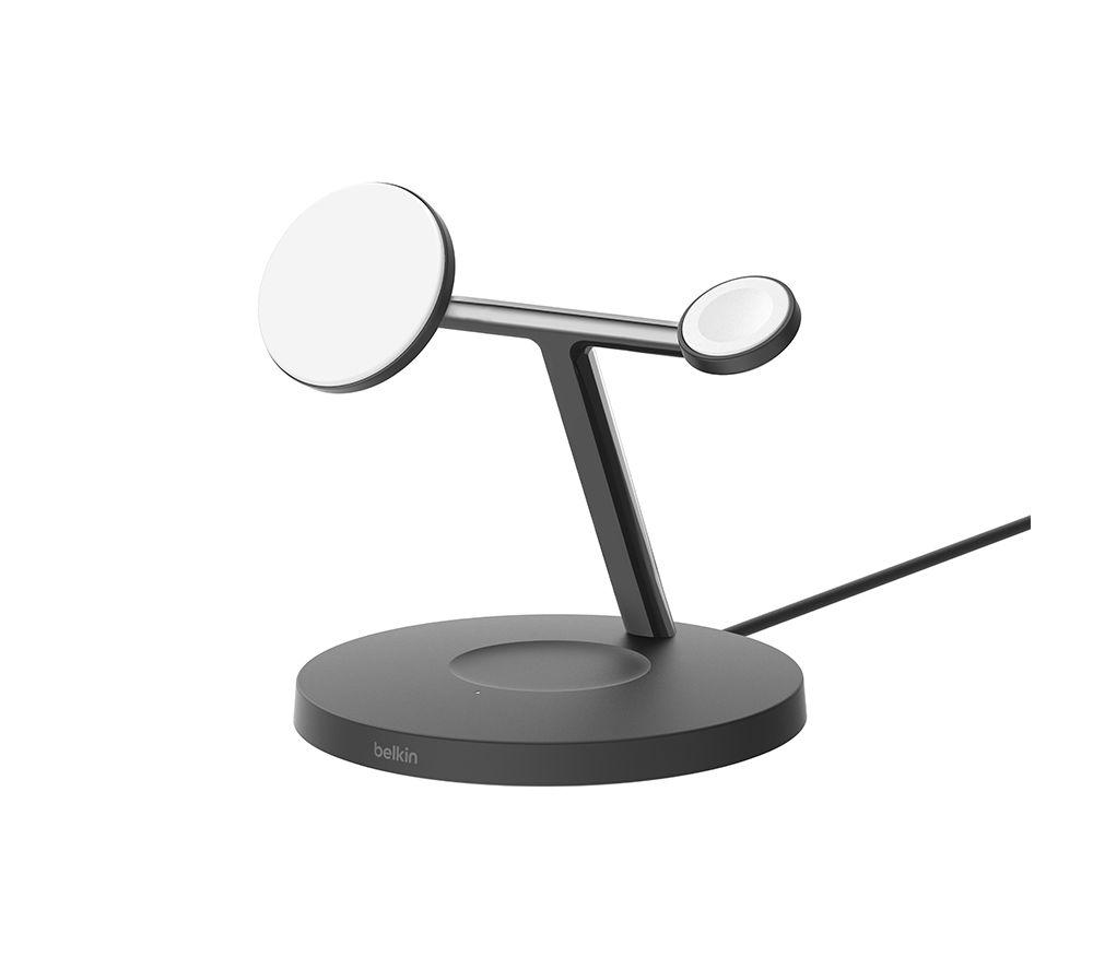 BELKIN BoostCharge Pro Qi2 3-in-1 Magnetic 15 W Wireless Charging Stand - Black