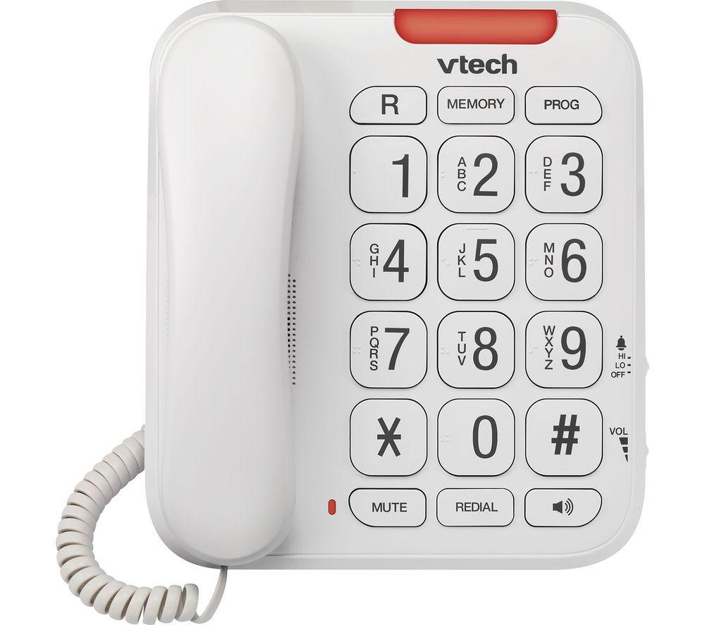 VTECH CL1100 Big Button Corded Phone - White