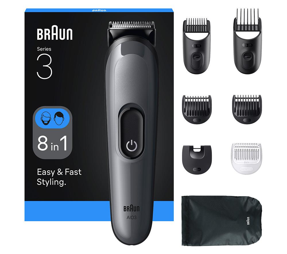 BRAUN Series 3 AIO3540 8-in-1 Trimmer - Grey