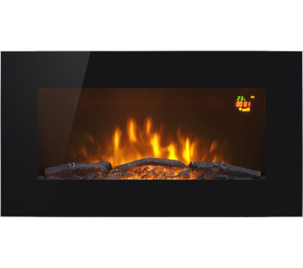 LOGIK L28WMEF25 Wall Mounted Electric Fireplace - Black