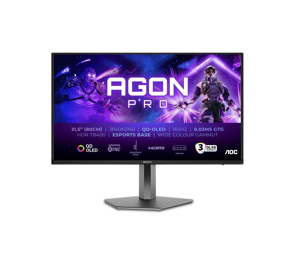 AOC AGON PRO AG326UD 4K Ultra HD 32inch Quantum Dot OLED Gaming Monitor - Black