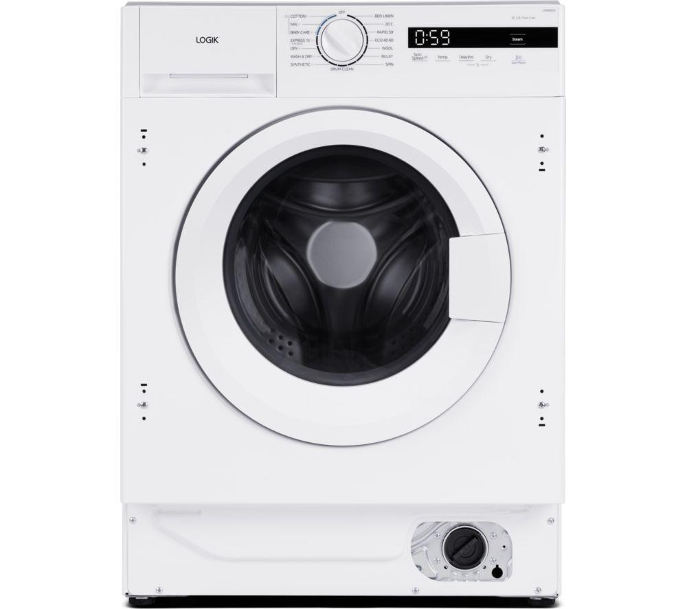 LOGIK LI8W6D25 Integrated 8 kg Washer Dryer - White