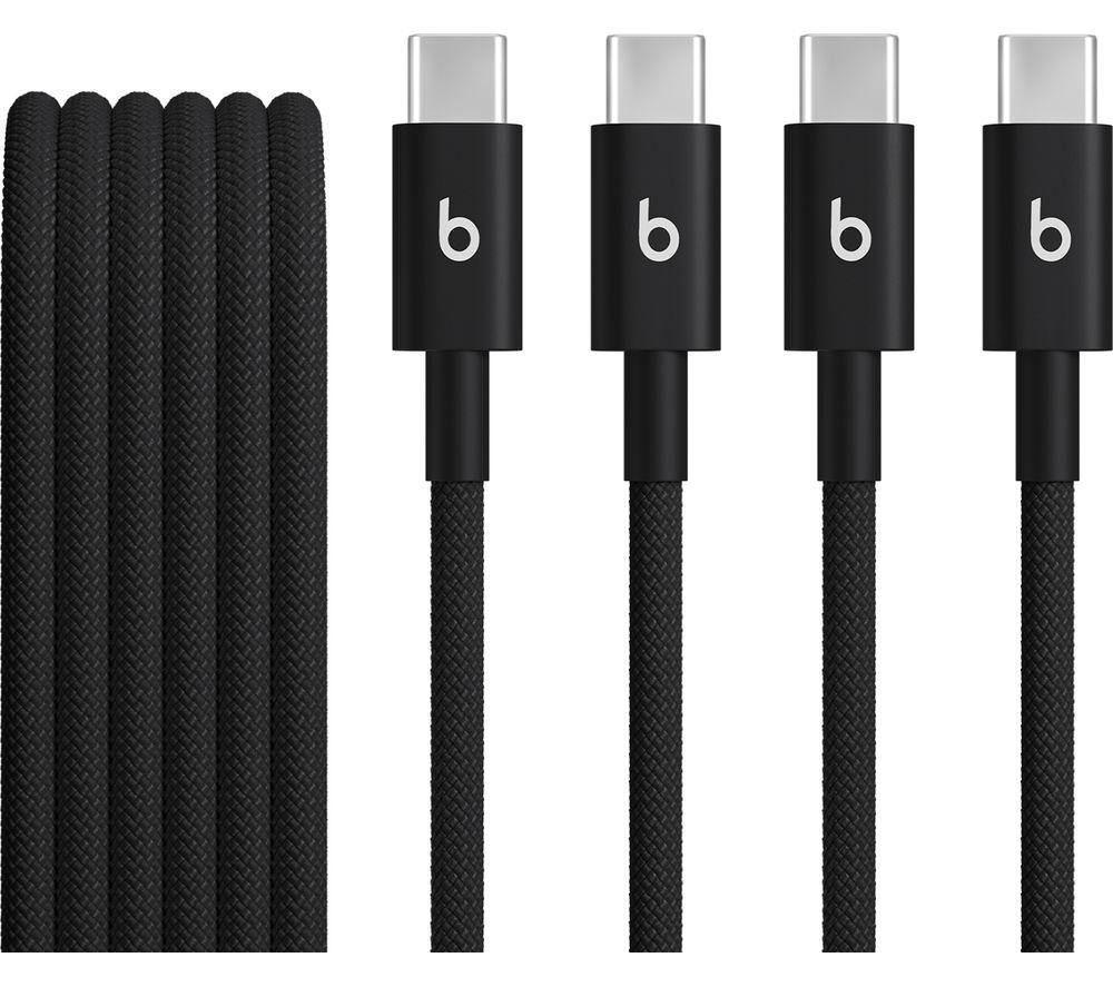 BEATS USB-C to USB-C Woven Cable - 1.5 m, Bolt Black, Pack of 2