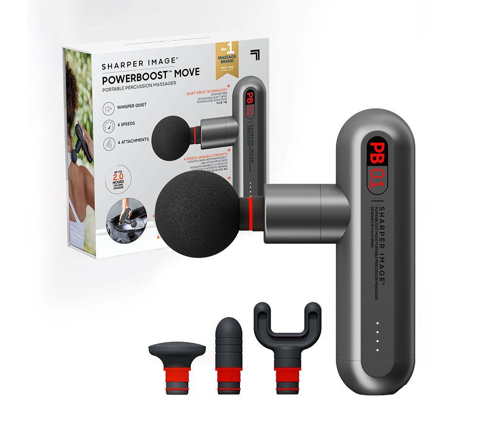 SHARPER IMAGE Powerboost Move Portable Percussion Massager - Grey