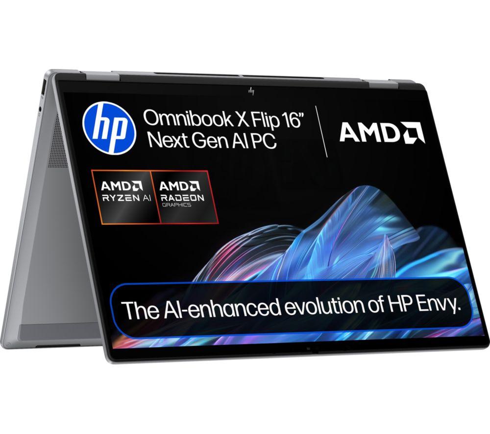HP OmniBook X Flip NGAI 16inch 2 in 1 Laptop - AMD Ryzen™ AI 5, 1 TB SSD, Meteor Silver