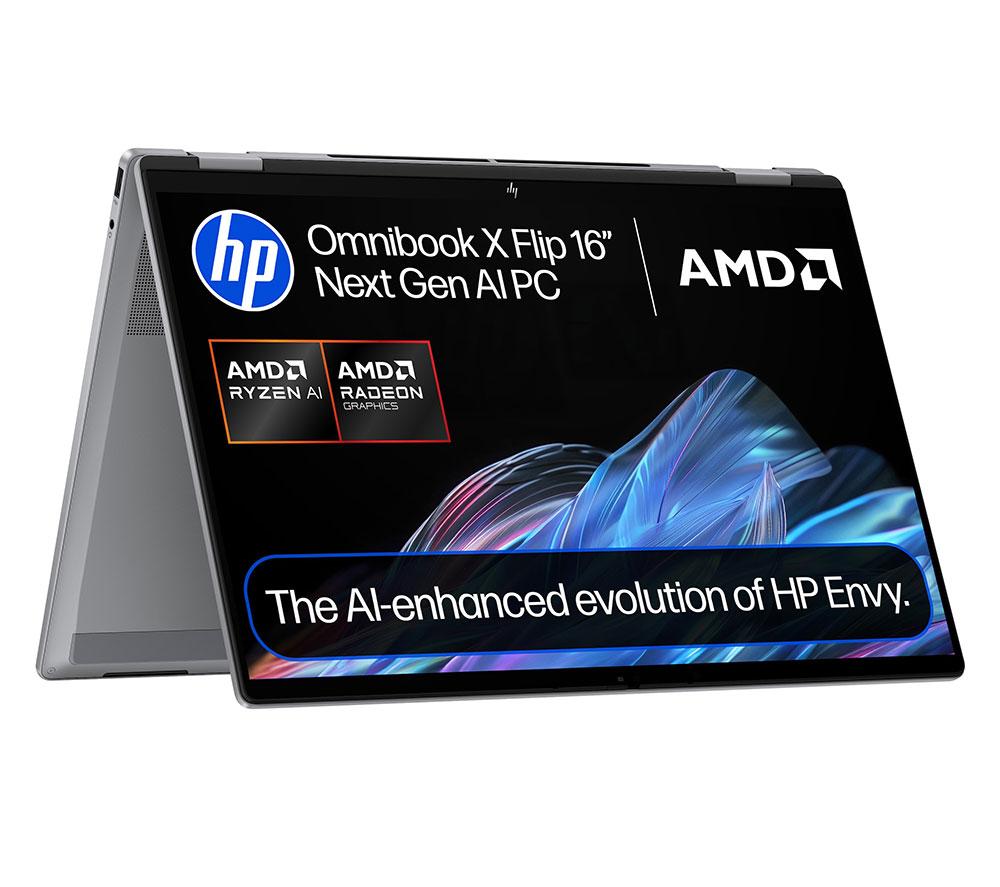 HP OmniBook X Flip NGAI 16inch 2 in 1 Laptop - AMD Ryzen™ AI 7, 512 GB SSD, Meteor Silver