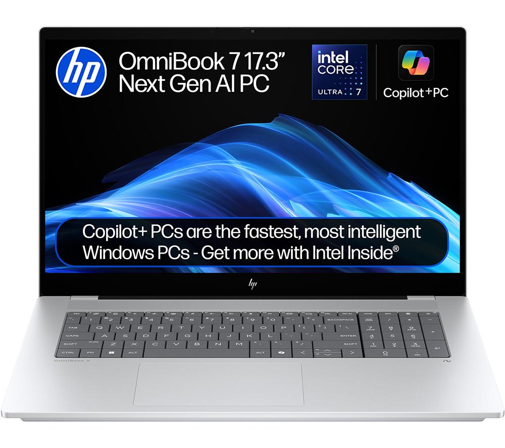 HP OmniBook 7 NGAI 17.3inch Laptop - Intel®Core  Ultra 7, 1 TB SSD, Silver
