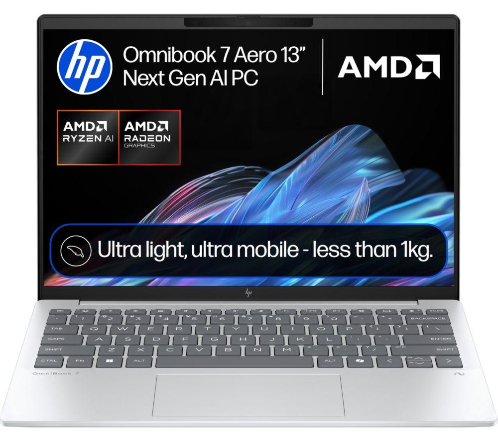 HP OmniBook 7 Aero 13.3inch Laptop - AMD Ryzen™ AI 7, 1 TB SSD, Silver