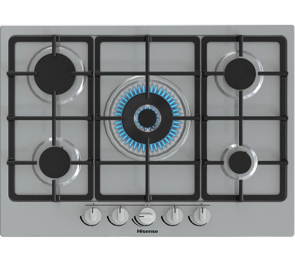 HISENSE GM773XF 71 cm Gas Hob - Stainless Steel