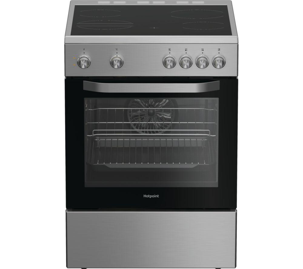 HOTPOINT H6V5KMX/UK 60 cm Electric Ceramic Cooker - Stainless Steel