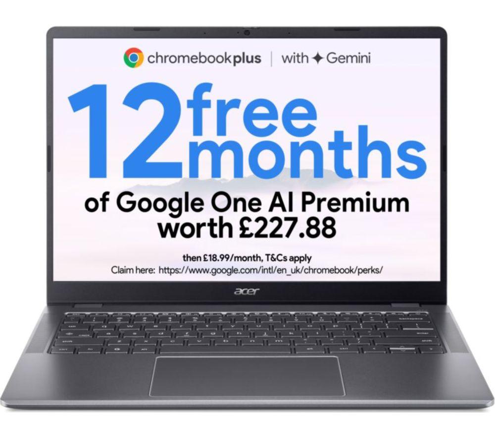 ACER 514 14inch Chromebook Plus - Intel®Core  3, 128 GB eMMC, Grey