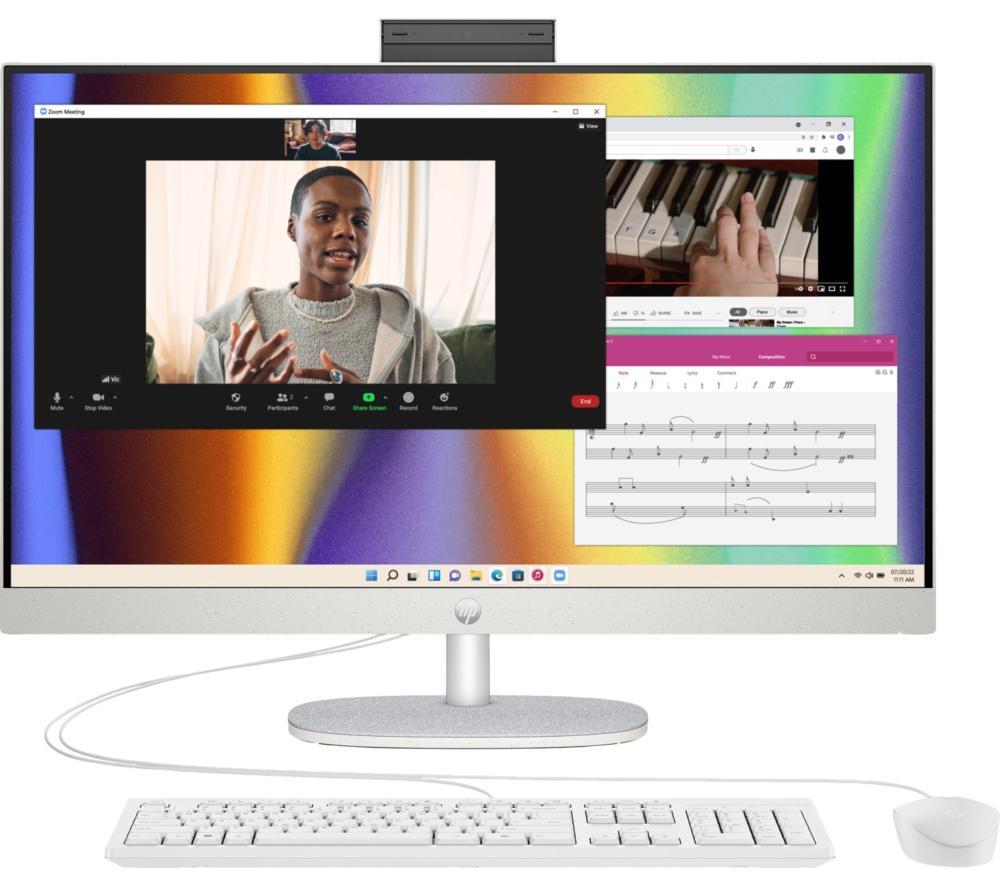 HP Pavilion 27-cr0051na 27inch All-in-One PC - AMD Ryzen™ 7, 1 TB SSD, White