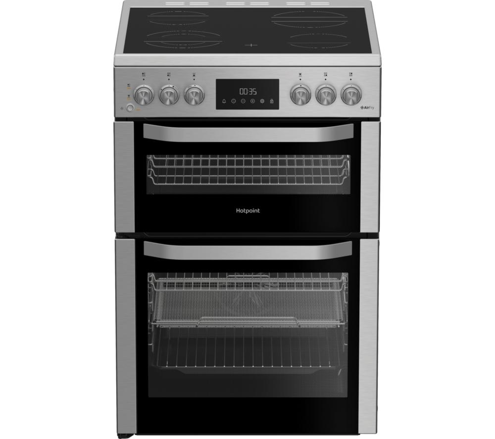 HOTPOINT HDE6VDCASX 60 cm Electric Ceramic Cooker with Air Fry - Stainless Steel