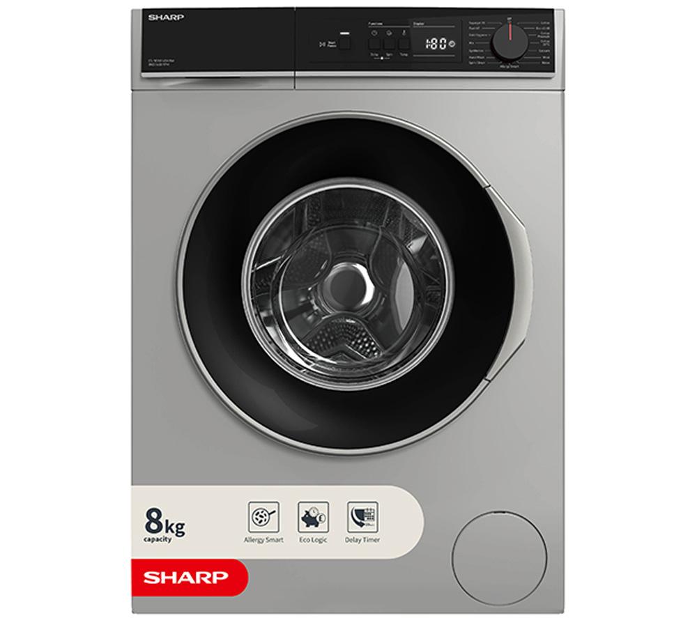 SHARP ES-NFA814BA1NA-EN 8 kg 1400 Spin Washing Machine - Silver