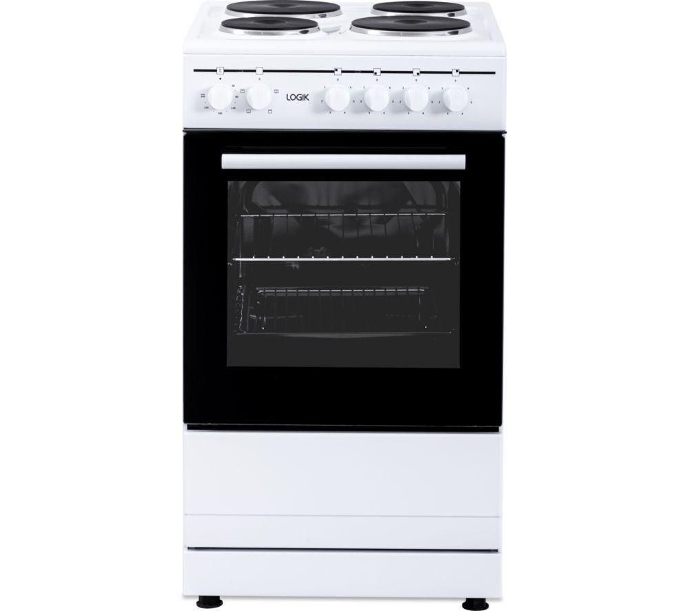 LOGIK LFSE50W25 50 cm Electric Solid Plate Cooker - White