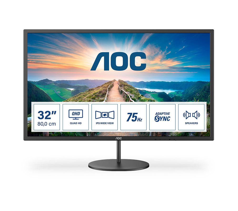 AOC Q32V4 Quad HD 32inch IPS LCD Monitor - Black
