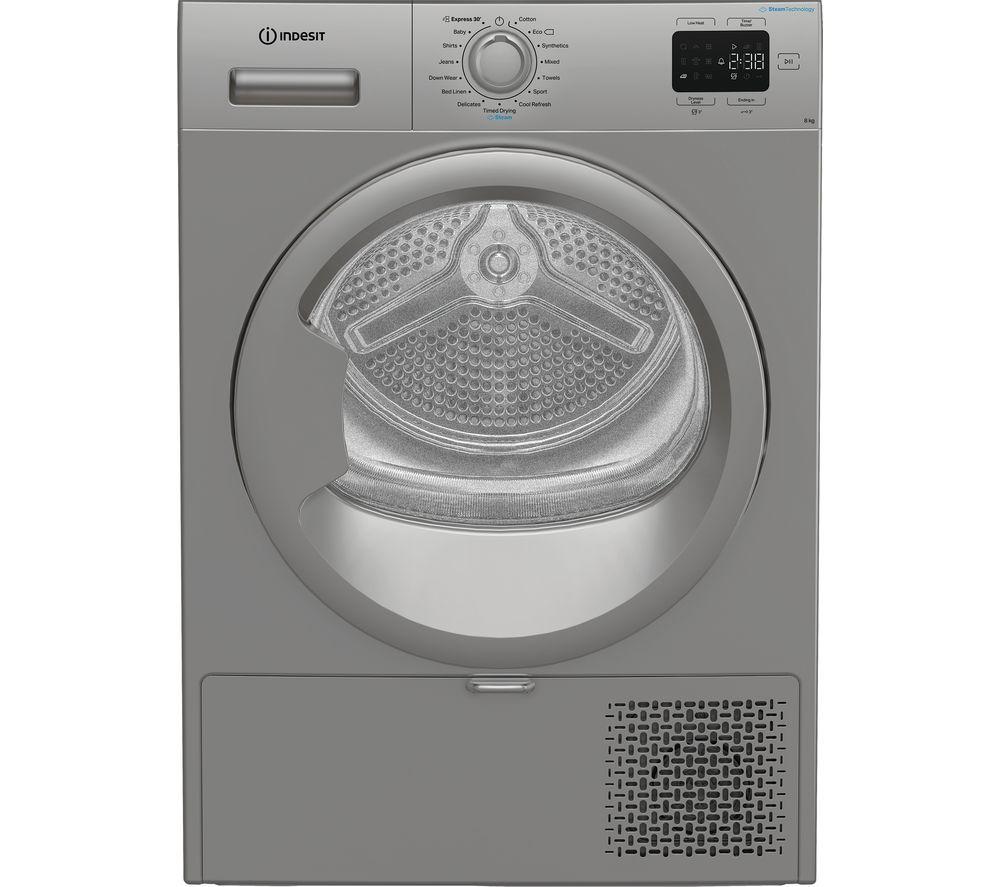 INDESIT C YSD 82D SS UK 8 kg Heat Pump Tumble Dryer - Silver