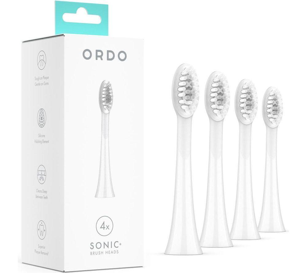 ORDO Sonic Replacement Toothbrush Heads - Pack of 4, White