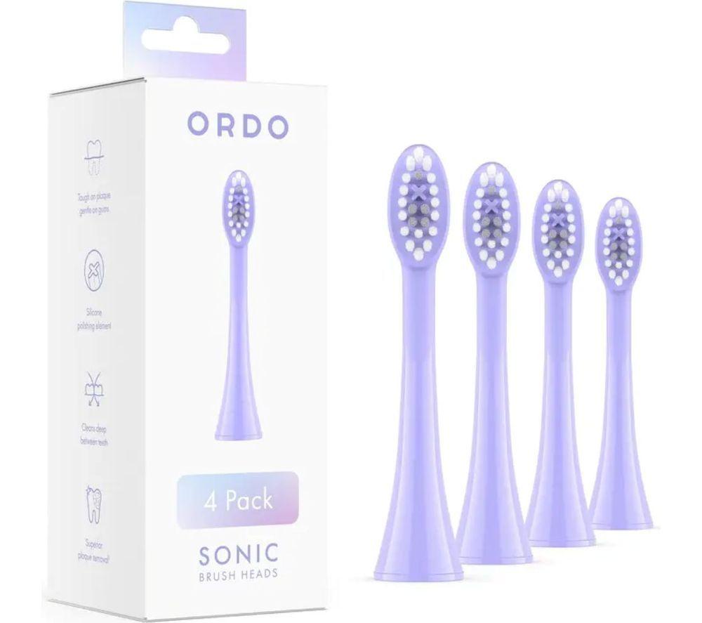 ORDO Sonic Replacement Toothbrush Heads - Pack of 4, Pearl Violet