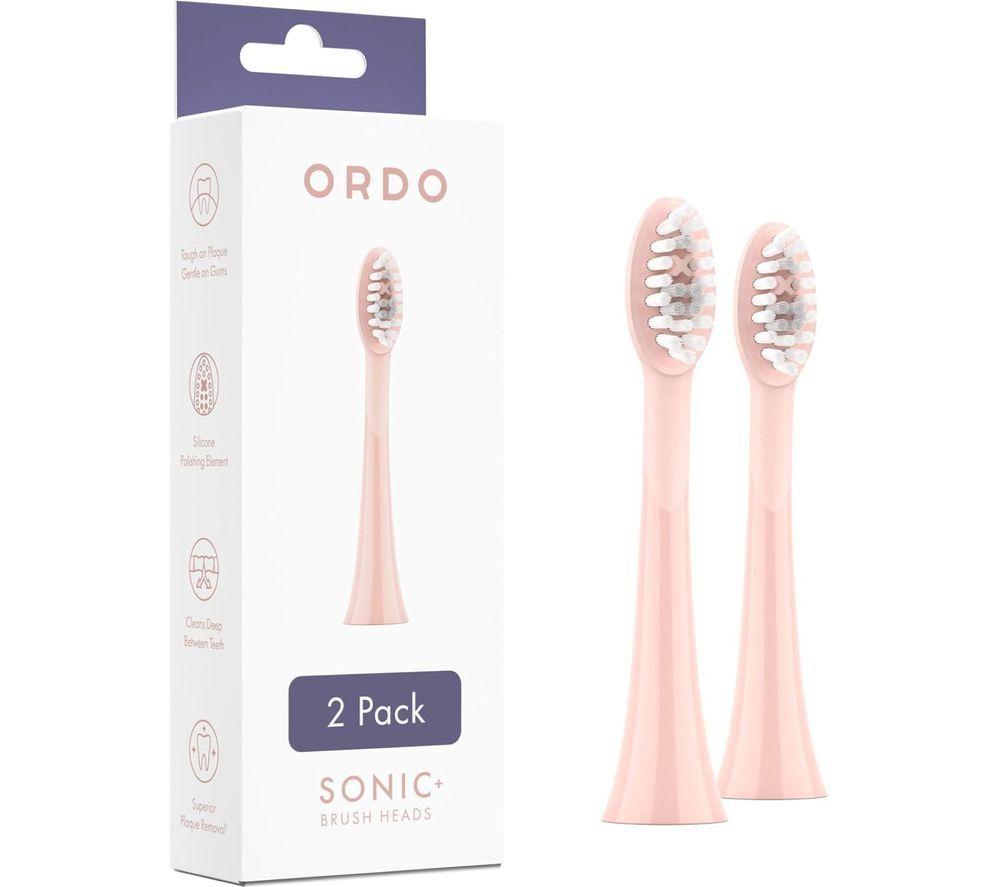 ORDO Sonic Replacement Toothbrush Heads - Pack of 2, Rose Gold