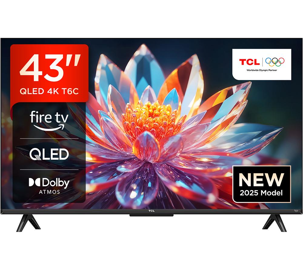 TCL T6C  QLED 4K HDR Smart Fire TV with Freely - 43T6C-UK