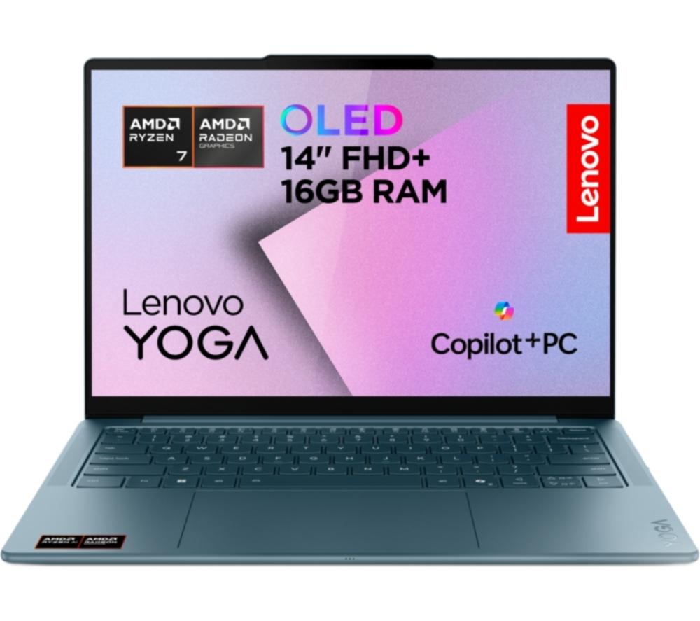 LENOVO Yoga Slim 7 14inch Laptop, Copilot PC - AMD Ryzen™ AI 7, 1 TB SSD, Teal