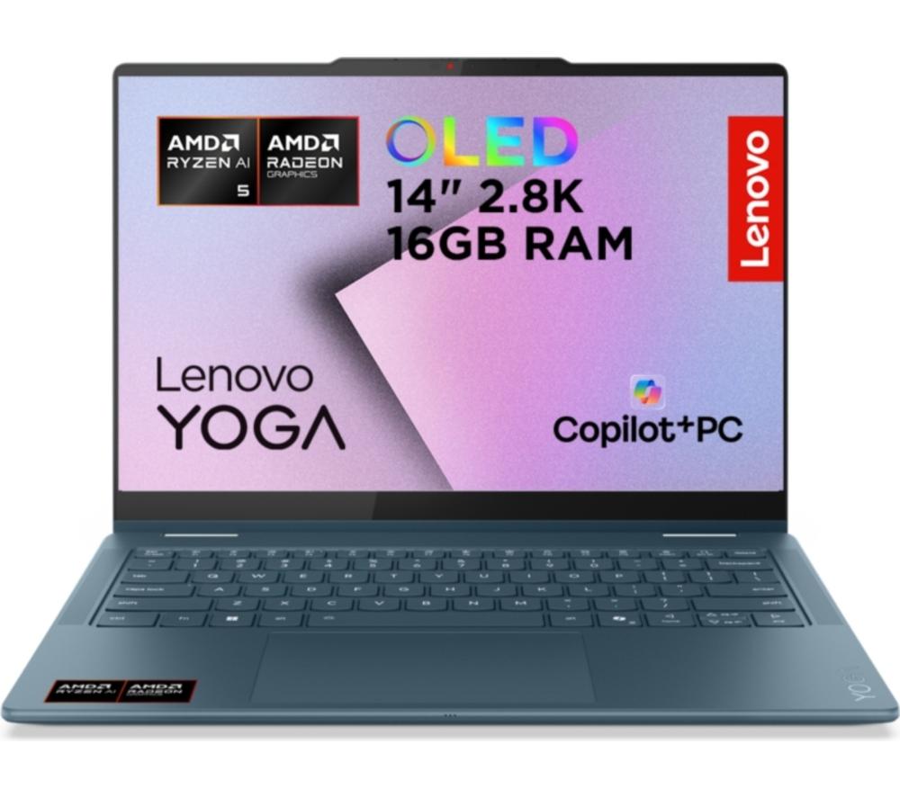 LENOVO Yoga 7 14inch 2 in 1 Laptop - AMD Ryzen™ AI 5, 512 GB SSD, Tidal Teal