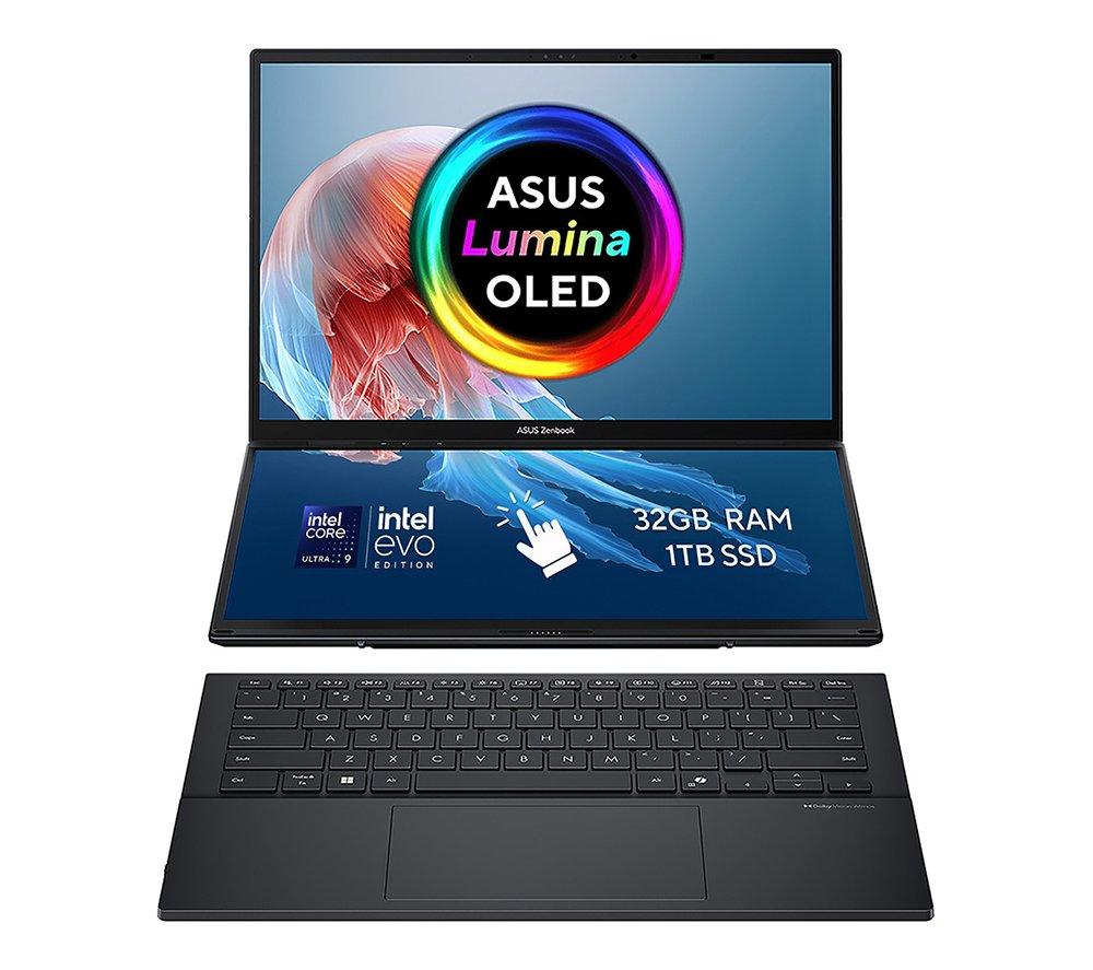 ASUS Zenbook Duo 14inch Laptop - Intel®Core  Ultra 9, 1 TB SSD, Inkwell Grey
