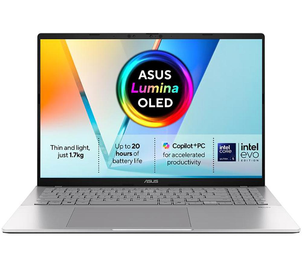 ASUS Vivobook S16 OLED S3607CA 16inch Laptop - Intel®Core  Ultra 5, 1 TB SSD, Silver