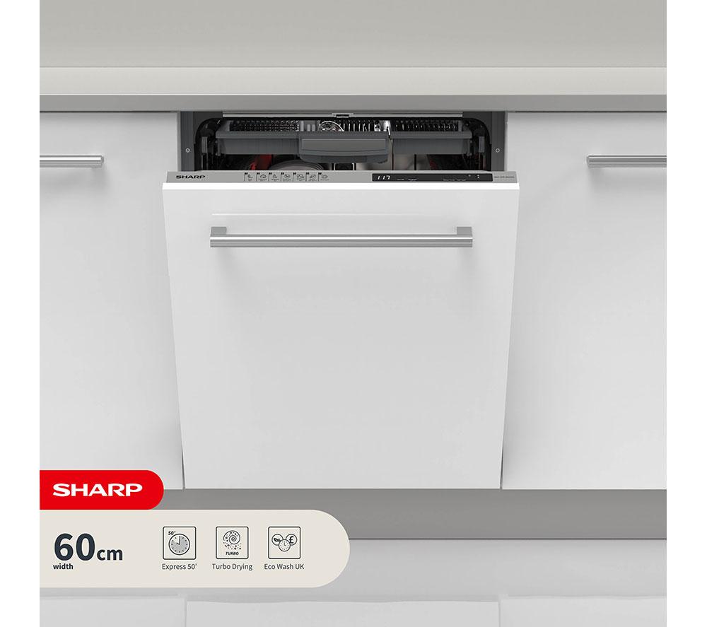 SHARP QW-NI1FI45D6X-EN Full-size Dishwasher - White