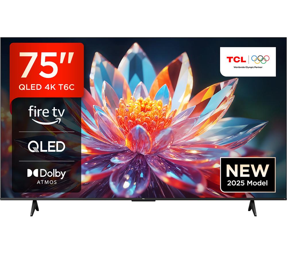 75inch TCL T6C  QLED 4K HDR Smart Fire TV with Freely - 75T6C-UK