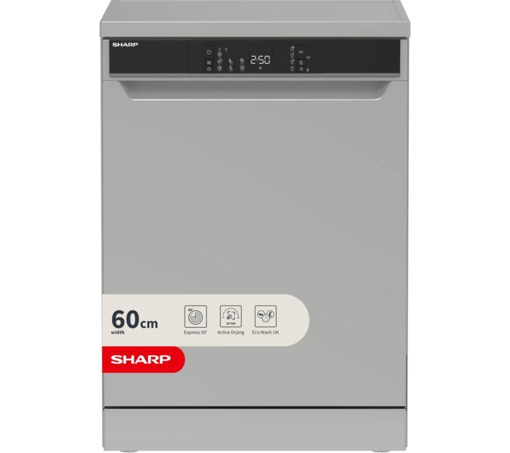 SHARP QW-NA1FF47D3S2-EN Full-size Dishwasher - Dark Silver