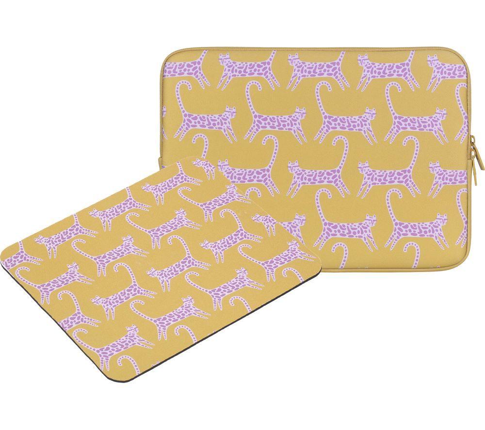 GOJI G14SLBUN26 14inch Laptop Sleeve & Mouse Mat - Yellow