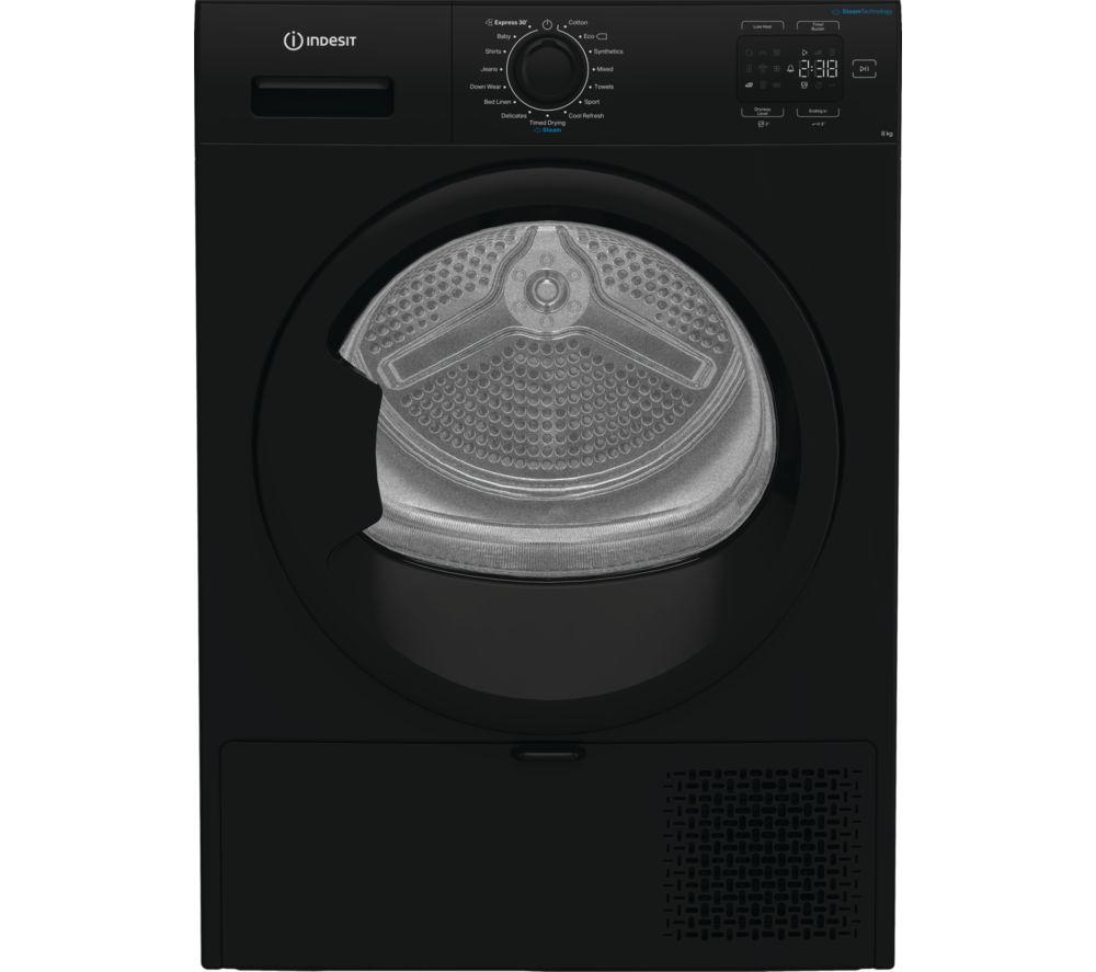 INDESIT C YSD 82D BB UK kg Heat Pump Tumble Dryer - Black